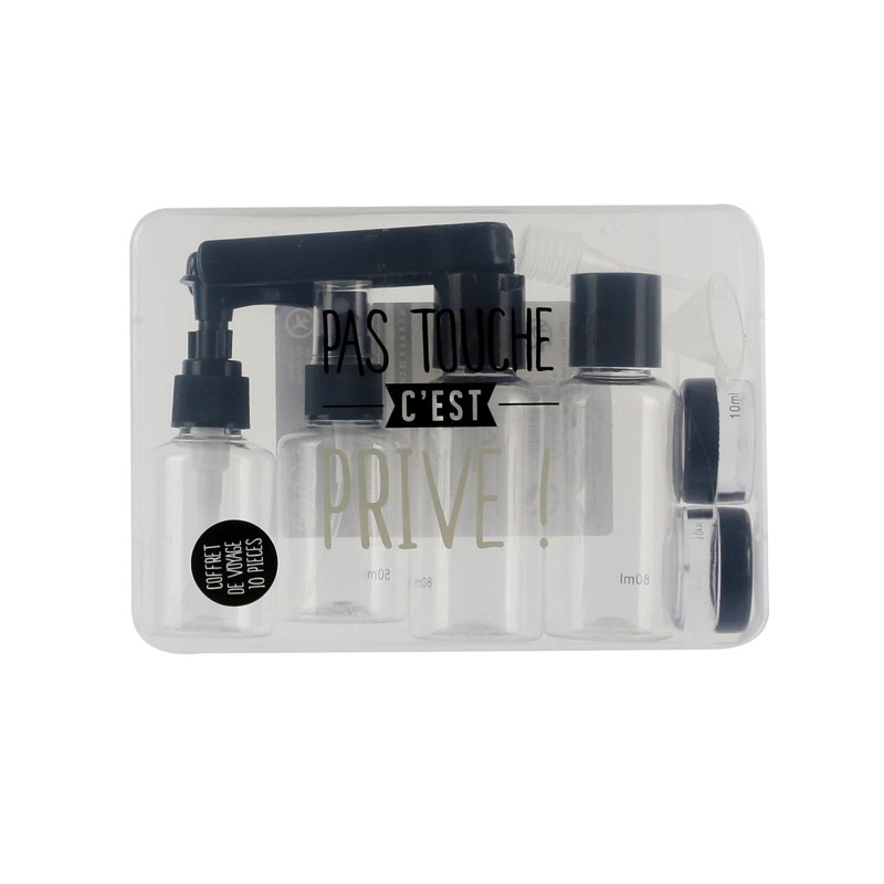 Coffret de Voyage 10 Pièces Pas Touche C'Est Privé Noir Coffret de Voyage 10 Pièces Pas Touche C'Est Privé Noir