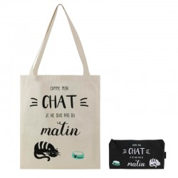 Sac et Pochette en Coton Pas Du Matin Chat