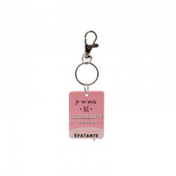 Porte-clés en Bois Je Ne Suis Ni Charmante Ni Craquante Rose