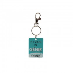 Porte-clés en Bois Je Ne Suis Pas Un Génie Turquoise