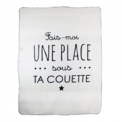 Plaid Polaire 120x150cm Fais-Moi Une Place Blanc