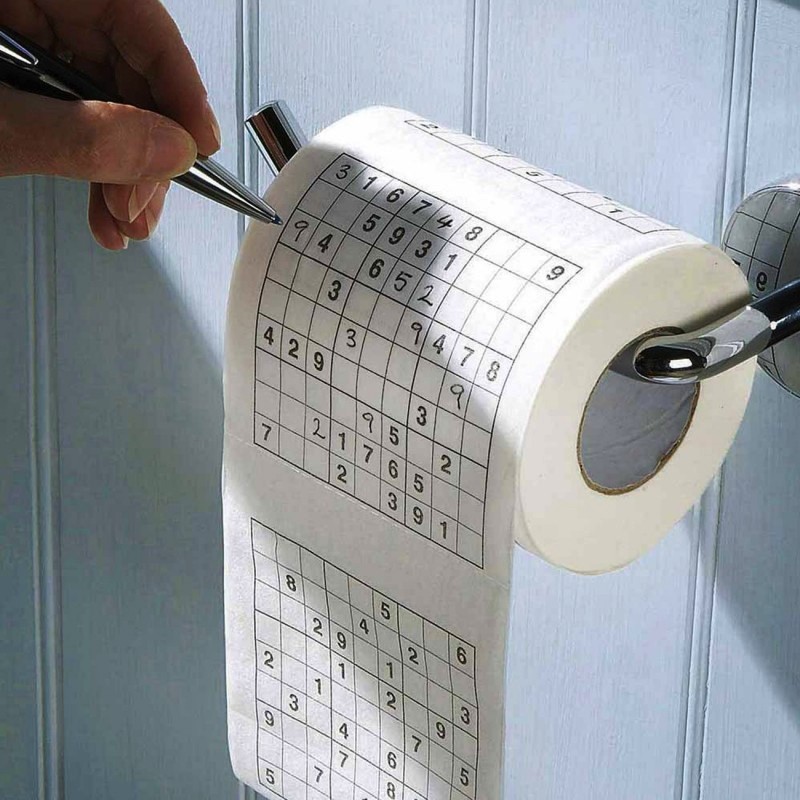 Rouleau De Papier Toilette Imprimé Sudoku Su, Durable, Bon Jeu De