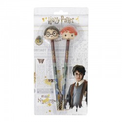 Lot de 2 Crayons à Papier Harry Potter Chibi - Idée Cadeau Geek