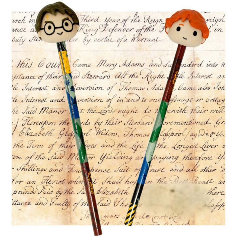 Lot de 2 Crayons à Papier Harry Potter Chibi - Idée Cadeau Geek