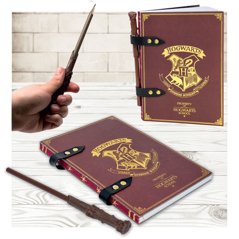 Carnet de Notes et Stylo Baguette Magique Harry Potter - Cadeau Geek