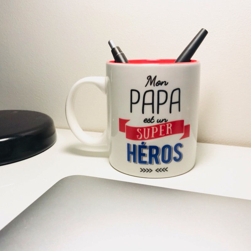 Mug en Céramique Papa Super Héros - Cadeau pas cher fête des pères