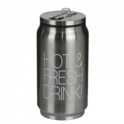 Canette Isotherme 220 ml avec Paille Chrome