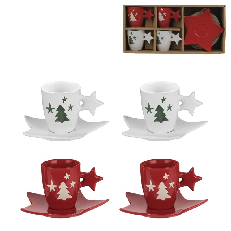 Coffret Coupelles x 4 et Tasses x 4 Etoile Coffret Coupelles x 4 et Tasses x 4 Etoile