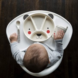 Coffret Repas en Bambou Bébé 3 Pièces Ours