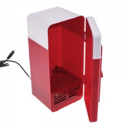 Mini Réfrigérateur USB 5V Argenté - Portable Pour Bureau, Voiture, Refroidit Et Chauffe, Dimensions 8.5x12x25 Cm