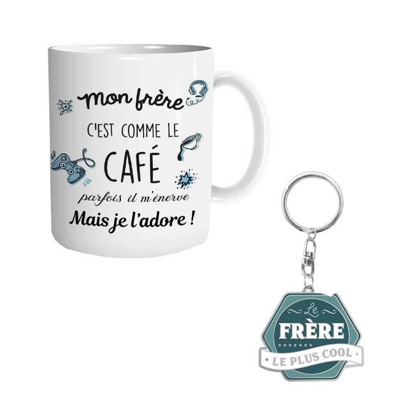 Ensemble Mug Et Porte Cl S Fr Re Cool Cadeau Fr Re Original