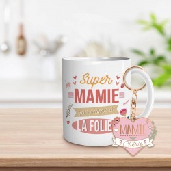 Coffret Mug et Porte Clés - Mamie Chérie