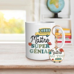 Coffret Mug et Porte Clés - Maitre Super Génial