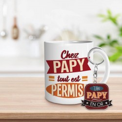 Coffret Mug et Porte Clés - Papy en Or