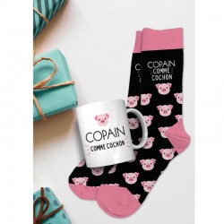 Coffret Mug et Chaussettes - Copain Comme Cochon