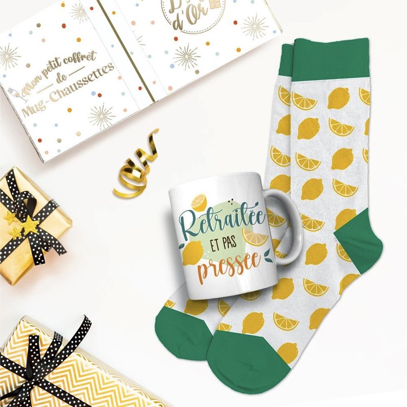 Coffret Mug et Chaussettes - Retraite Femme