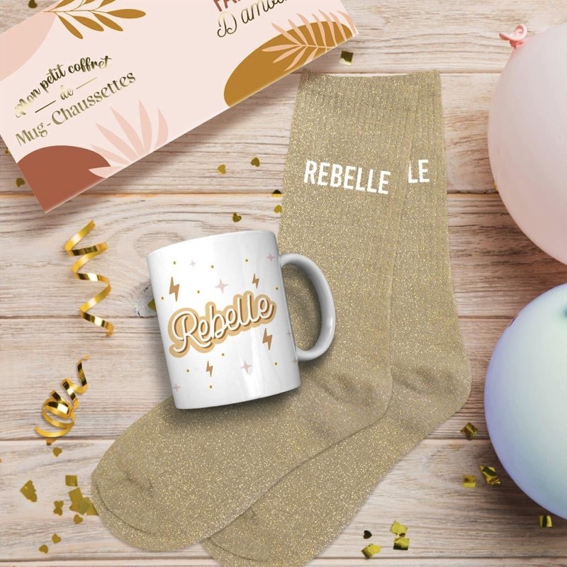 Coffret Mug et Chaussettes Paillettes - Rebelle Coffret Mug et Chaussettes Paillettes - Rebelle