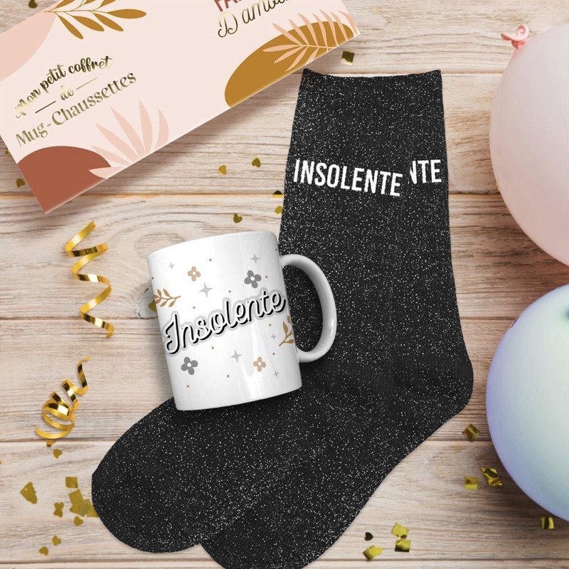 Coffret Mug et Chaussettes Paillettes - Insolente