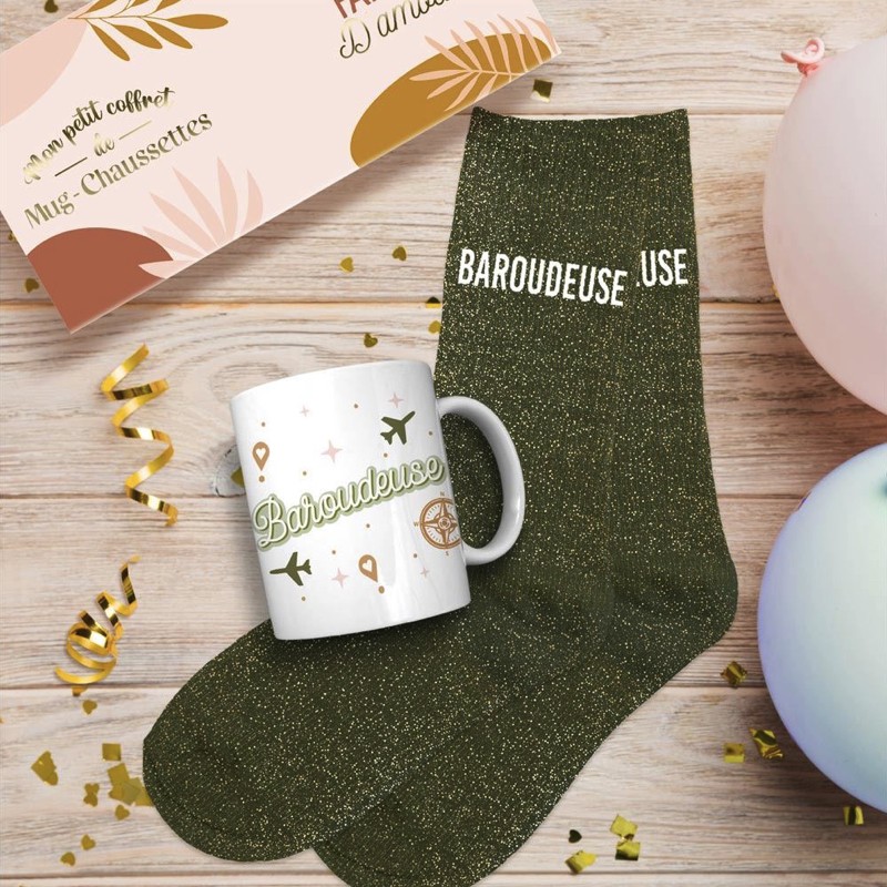 Coffret Mug et Chaussettes Paillettes - Baroudeuse