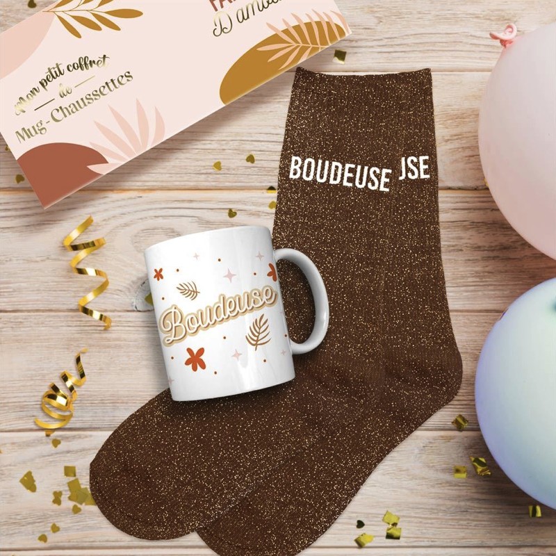 Coffret Mug et Chaussettes Paillettes - Boudeuse