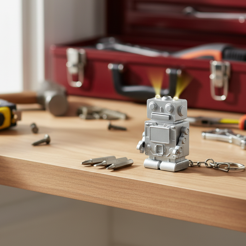 Porte-Clés Multifonction Robot avec Lumière