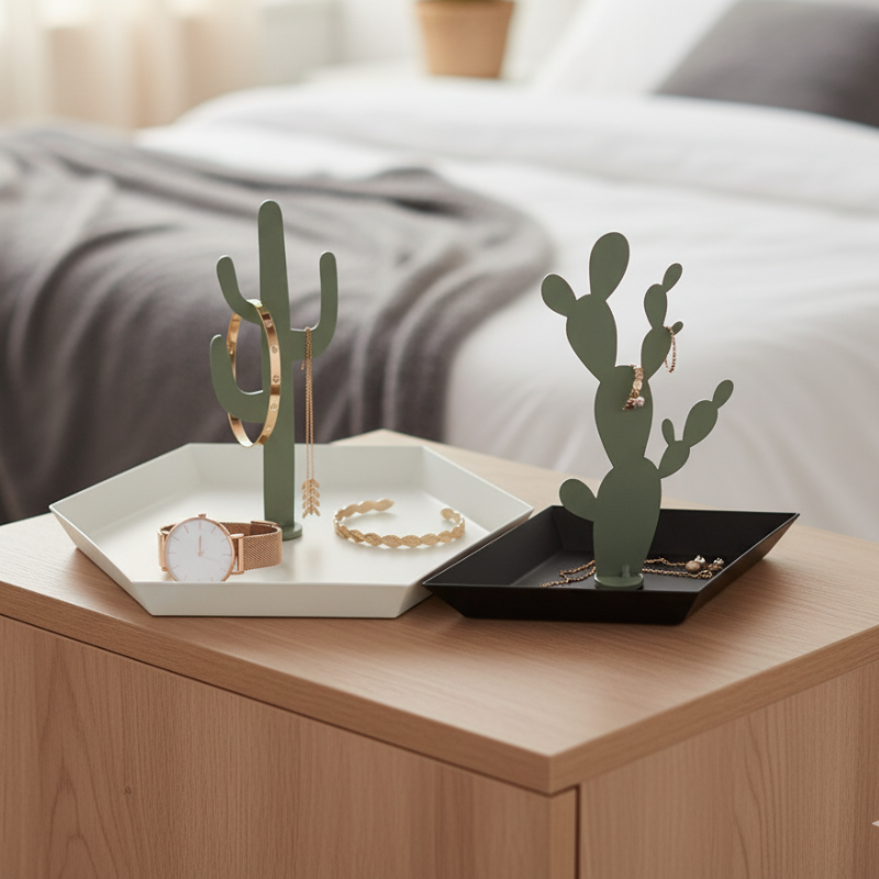 Set Plateaux et Porte-Bijoux Cactus Set Plateaux et Porte-Bijoux Cactus
