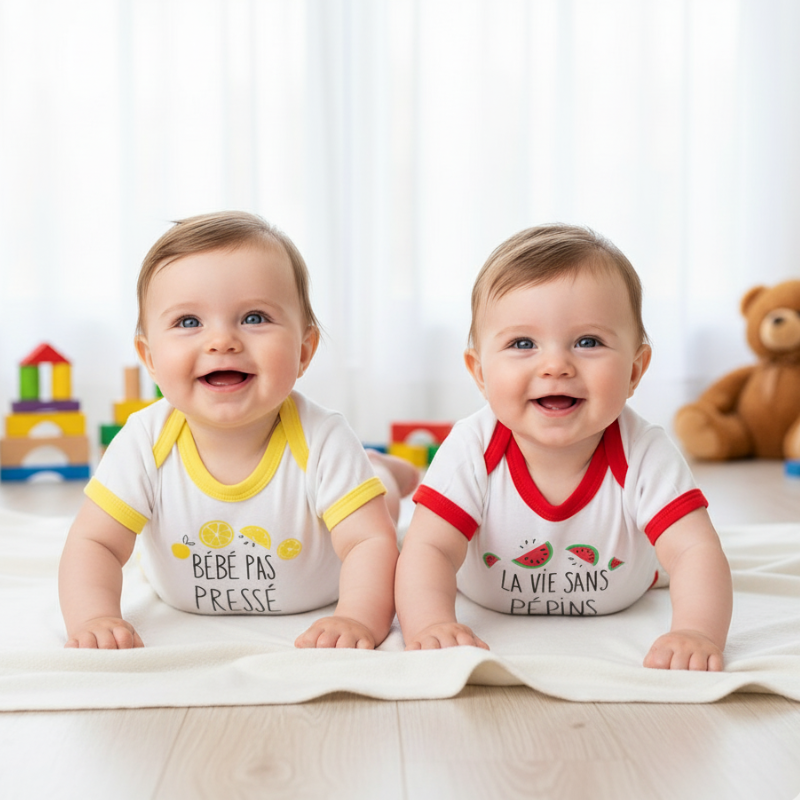 Coffret 2 Bodies 3/6 Mois - Fruits