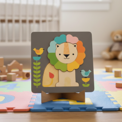 Puzzle en Bois 5 Pièces - Petit Lion