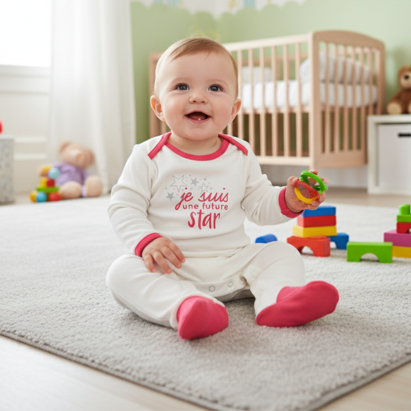 Grenouillère 0 à 3 mois - Fille Future Star