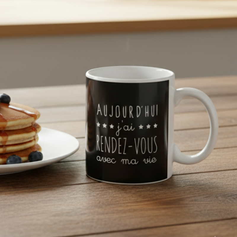 Mug en Céramique Humeur - Rendez-Vous Avec Ma Vie