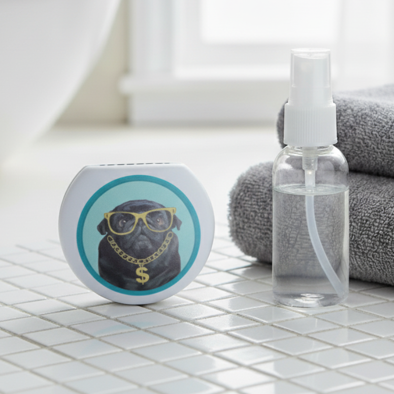 Boite Lentilles de Contact - Chien Habillé Vert