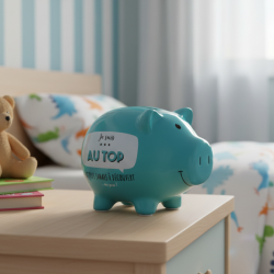 Tirelire Cochon - Je Suis Au Top Bleu