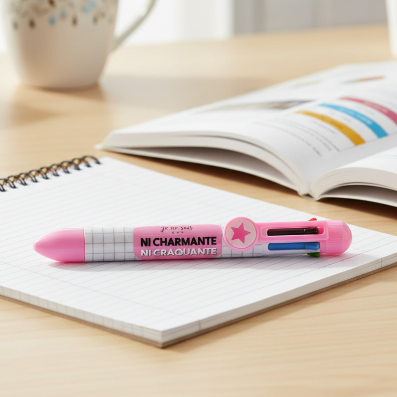 Stylo 8 couleurs Ni Charmante Ni Craquante Rose Clair