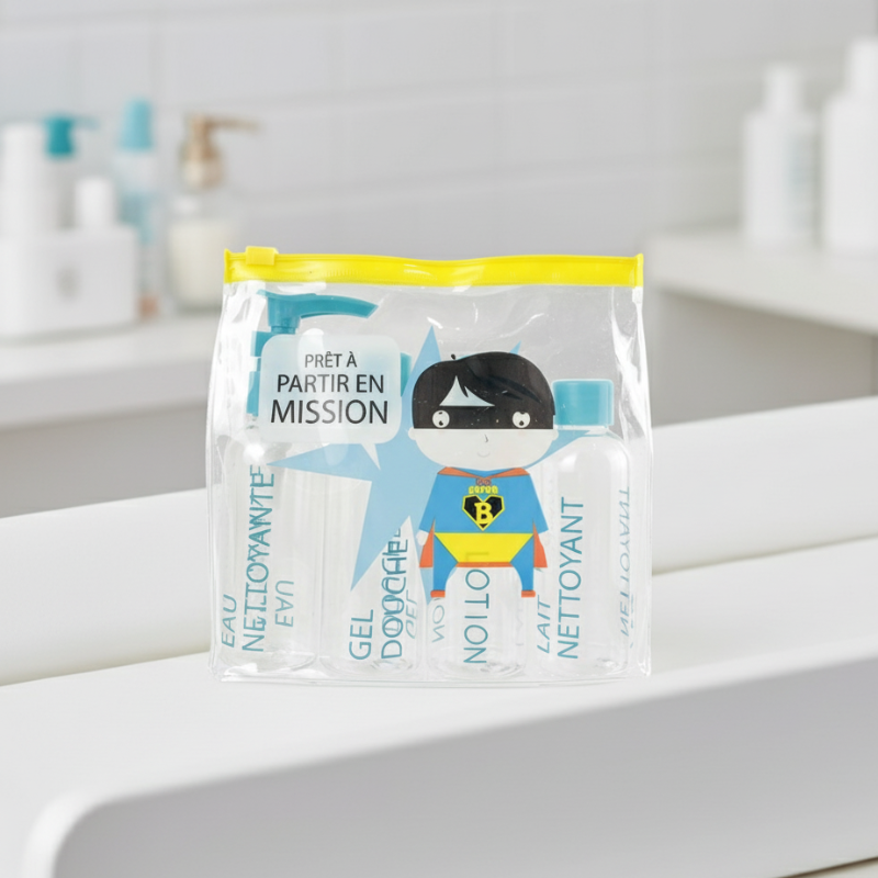 Kit Trousse de Voyage et Flacons Superbébé - Turquoise