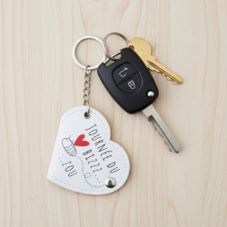 Porte-clés Photo Coeur - Journée du Bizzzzou