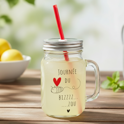 Mason Jar Love Message 45cl - Journée du Bizzzzou