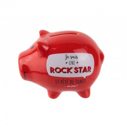 Tirelire Cochon Je Suis Une Rock Star Rouge