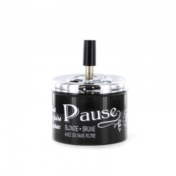 Cendrier Poussoir Bistrot Pause Noir